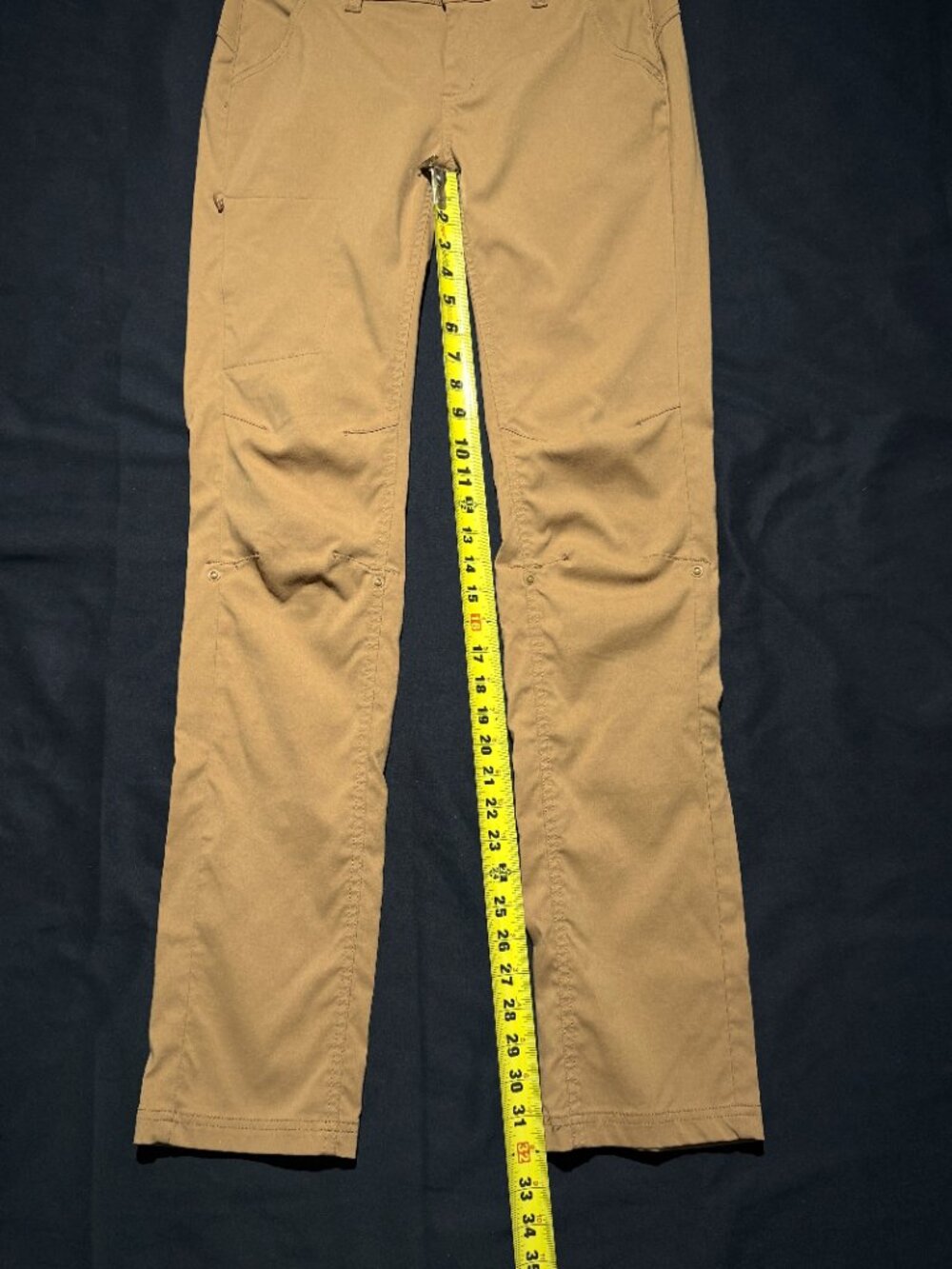 PrAna Womens Hiking Adventure Pants 6 Tan Stretch Hiking Straight Snap Hem - Picture 8 of 10